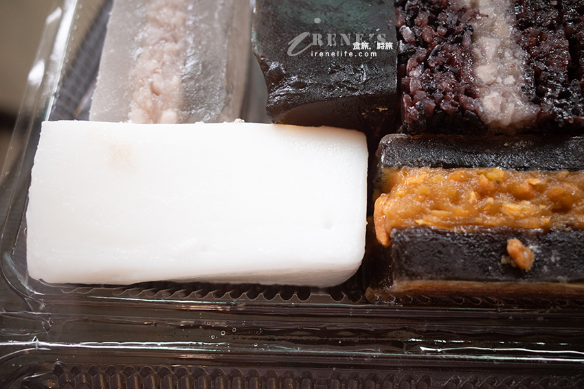 四平商圈排隊美食，紫米芋頭好厚實，夾心涼糕口味多且餡飽滿，杏仁涼糕味超濃