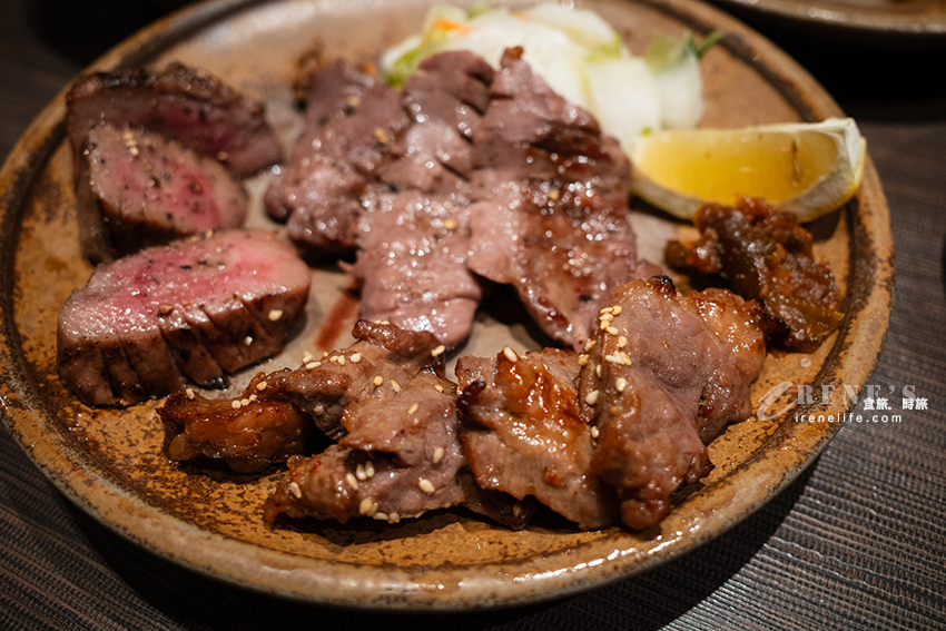 日本岡山車站前美食推薦｜Aeon內的牛舌專賣店，熟成的厚切牛舌超過癮，三味定食一次吃到三種部位的牛舌