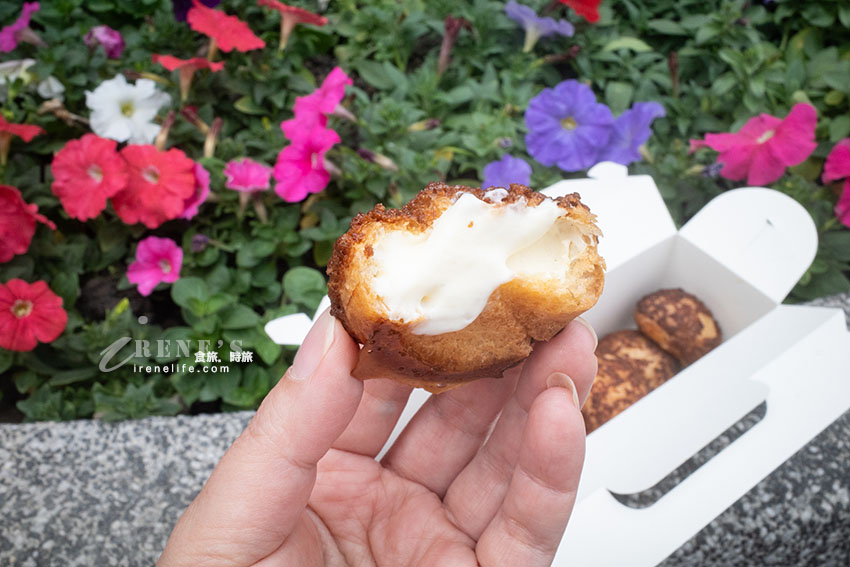 捷運中山站焦響泡芙專賣店，濃乳口味奶香甜，可惜酥脆度不足
