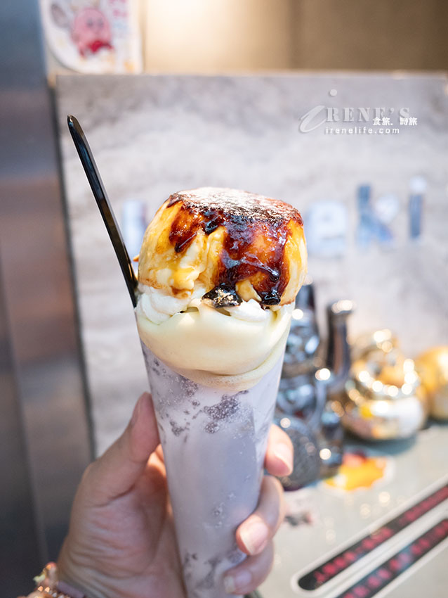士林夜市排隊甜點：奇跡Kiseki日式可麗餅專門店，整顆布丁放上去的浮誇可麗餅